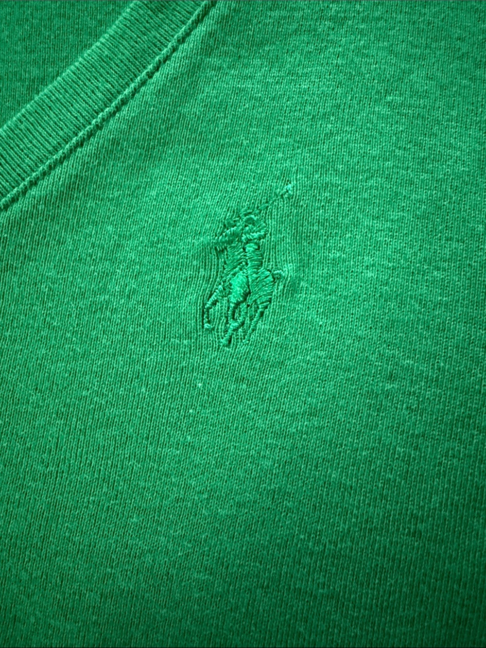 Ralph Lauren Sport V-Neck Tee in Bright Green - Picture 3 of 6